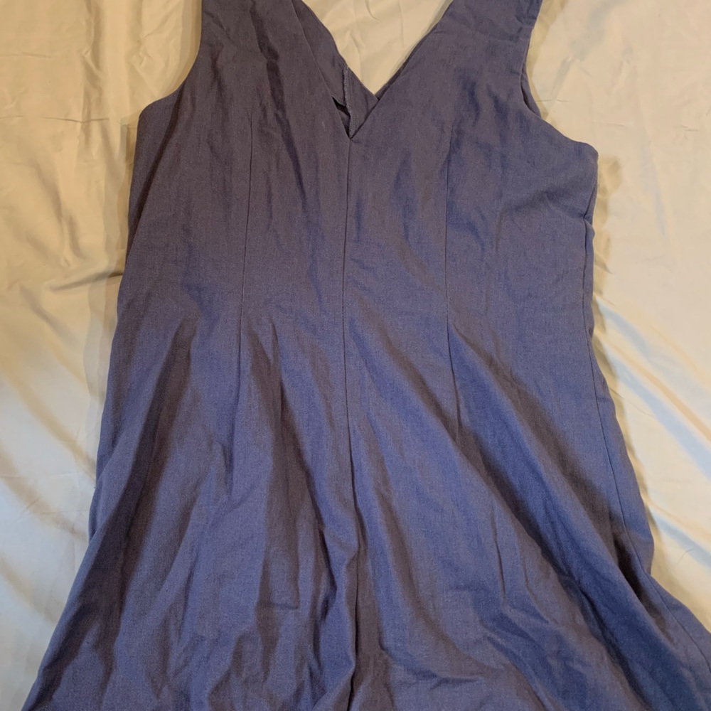 Sleeveless Navy Button-Front Romper - Picture 9 of 10